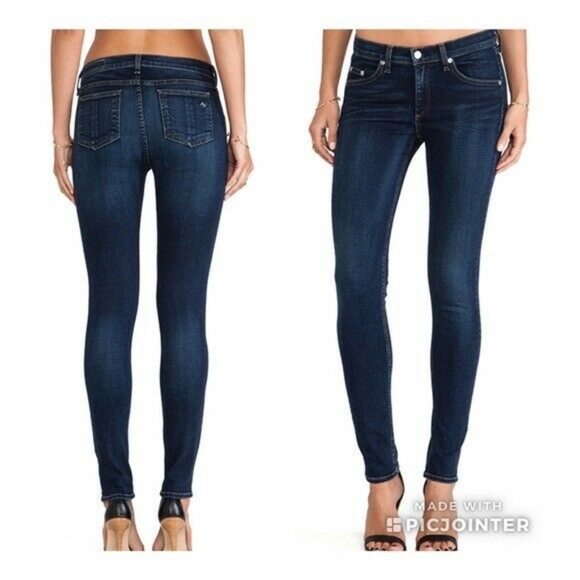 rag & bone Denim - Rag & Bone Skinny Woodford Blue Stretch Jeans